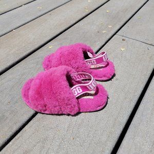 Fluff yeah pink kid slides